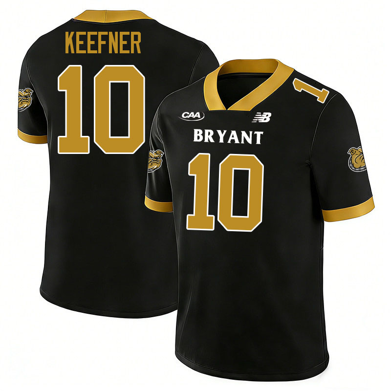 Bryant Bulldogs #10 Jaden Keefner College Football Jerseys,Uniforms-Black